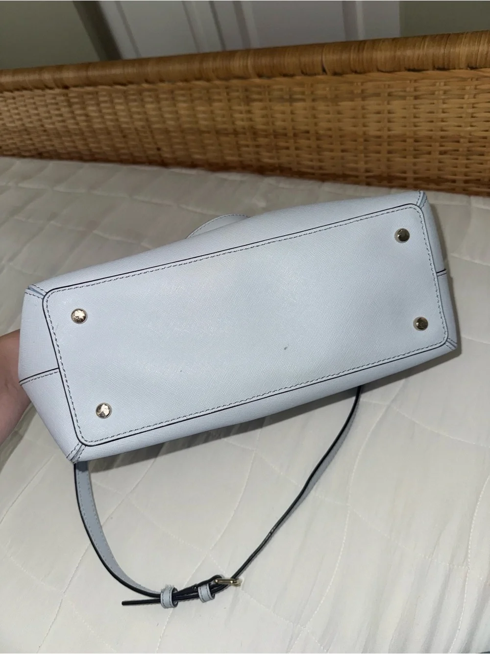 kate spade Pale Blue Dome Satchel with Crossbody Strap